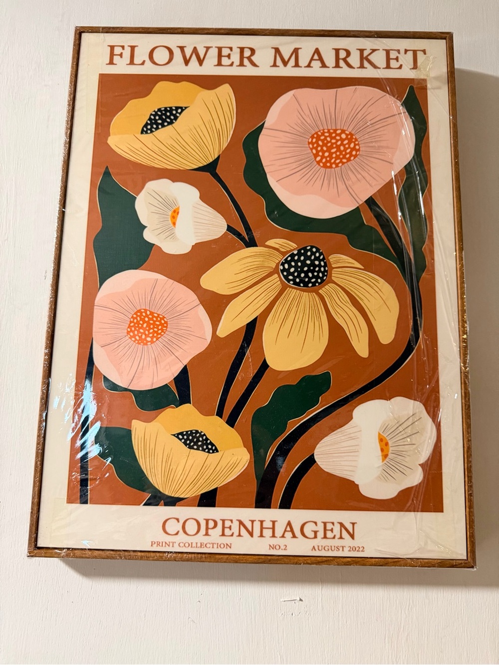 New Wall Art Flower Market Copenhagen Floral Print - Rust, Pink, Yellow, Green